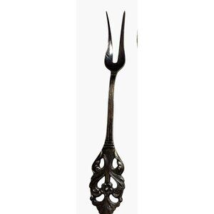 International Trading Condiment Fork Vintage Silver Swedish Ornate